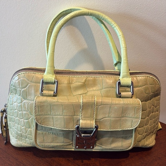 Dooney & Bourke  Vintage  alligator Satchel  Leather  Lt. Green  Front pocket - Picture 1 of 15